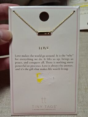 New Gold 'Love' Bar Necklace - Gold Dipped